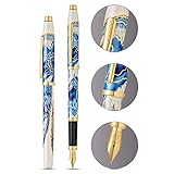 Cross Wanderlust Malta w/Gold Plated Appointments and Stainless Steel Medium Nib Fountain Pen