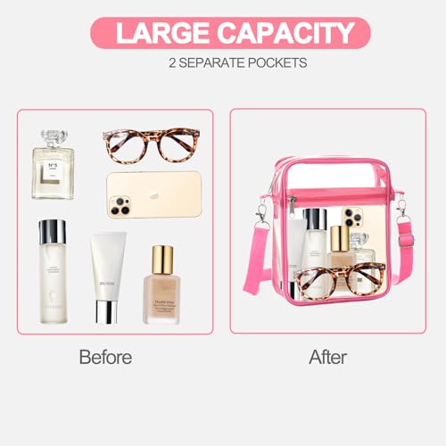 Meiikun Clear Bag Stadium Approved, Clear Purse For Women Clear Crossbody Bag With Front Pocket For Concerts thumb #6
