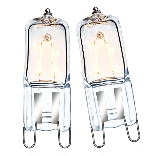 GMY Ampoule de Four 40w 300 Degré G9 Halogène Remplacement 230V Blanc Oven Chaud Résistante à 2 Pack