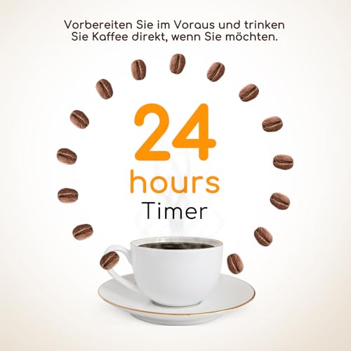 Aigostar Bonnie - Edelstahl Kaffeemaschine mit timer, 24H programmierbar, LCD Display, Warmhalteplatte, Abschaltautomatik, Tropfstopp, 800W, Filterkaffeemaschine mit Thermokaraffe, 10 Tassen, 1,2 L – Bild 4