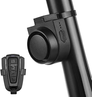 skrskr Wireless Bike Horn 115dB Loud Bicycle Anti-Theft Horn IPX5 Bicycle Alarm Bell with 5 Sound Modes 3 Vibration Sensitivity Adjustment 3 Volume Adjustment, Black