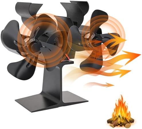 Ofenventilator Mit 12 Flügeln - Wärmebetrieben & Lautlos Für Kamin & Holzofen
