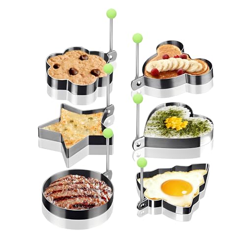 Moule à Oeuf au plat en acier inoxydable anti-adhésif Oeuf Anneaux de cuisson Oeuf au plat à crêpes Omelettes Moule