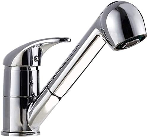 Grifos para Cocina Grifo para Cocina Grifo para Cocina extraíble Giratorio de 360 Grados Ahorro de Agua Grifo para Lavabo Negro Pulido Contenedor de latón Lavabo Fregadero Inodoro