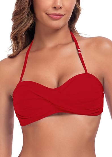 Ocean Blues Costumi da Bagno Senza Spalline per Donne a Fascia Bikini Top con Laccetti