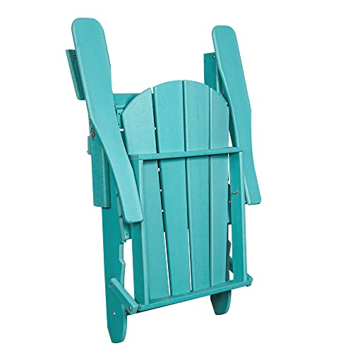 Sfylods Folding Adirondack Chair Patio Chairs Lawn Chair Outdoor Chairs Heavy Duty Weather Resistant For Patio Deck Garden, Backyard Deck, Fire Pit & Lawn Furniture Porch And Lawn Seating - Turquoise #TOP5