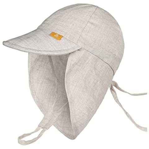 Hatiis Baby Sun Hat Summer Baby Hats with Neck Flap Linen Breathable Infant Boy Girl Sun Hat Lightweight Packable Baby Swim Hat Cover
