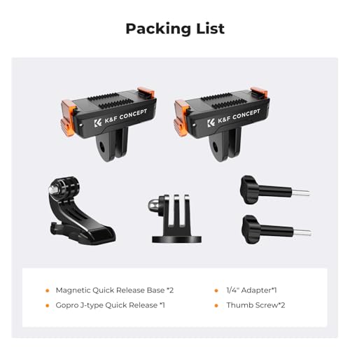 Image of K&F CONCEPT 2 Pack Magnetic Quick Release Adapter Mount for DJI Osmo Action 5 Pro, Extension Base Bracket with 1 /4 inch Adapter /Quick-Release Buckle for DJI Osmo Action 4 /Action 3 /Osmo 360 Accessories