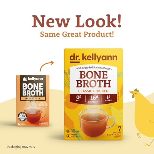 Image of Dr. Kellyann Bone Broth Collagen Powder Packets (35 Servings) - Grass-Fed Hydrolyzed Collagen, Keto & Paleo-Friendly, 5 Pack