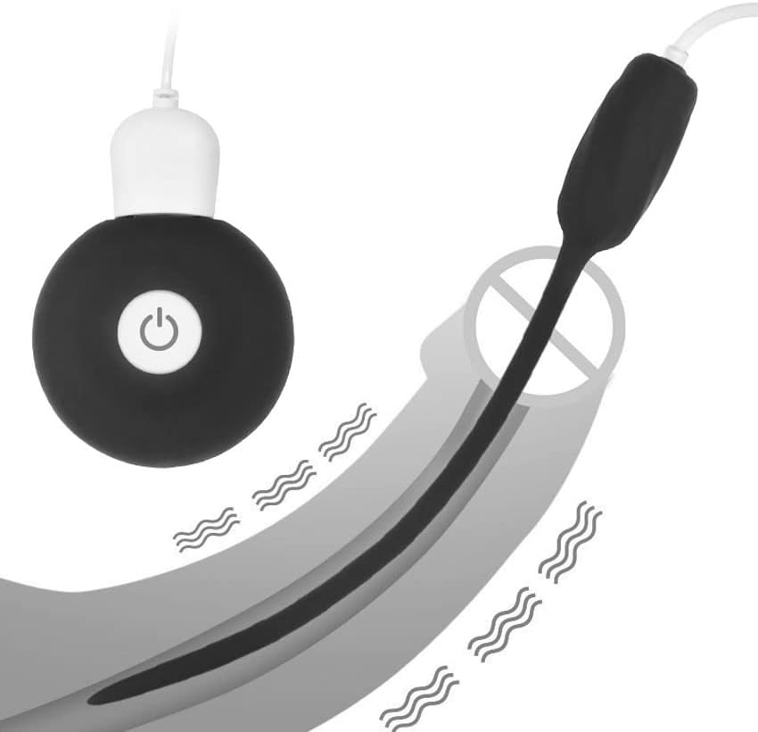 Miniatura 6 de Sonido vibratorio de silicona para hombres Estimulación de uretra Masturbador de entrenamiento del pene masculino