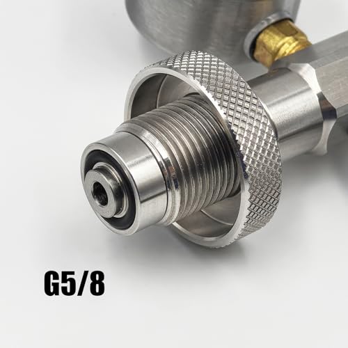 DRYHTEN Druckluftzylinderbehälter G5/8 (5/8BSPP) DIN Füllstation Ventiladapter Befüllanschluss HPA Tauchsport Atemgerät Nachfüllstation mit 1Meter Schlauch Edelstahl 310bar