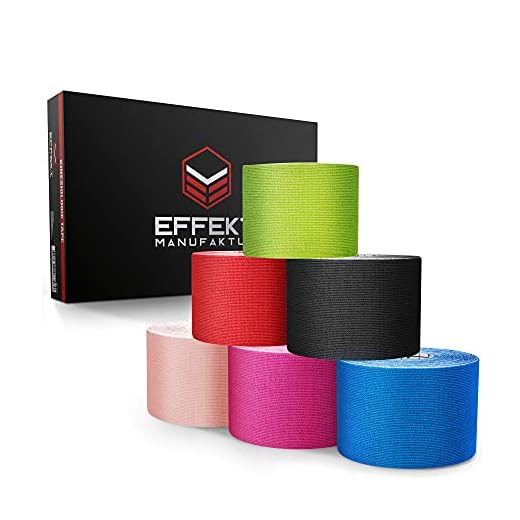 Cintas de kinesiología Effekt de 5 m x 5 cm | Rollos multicolor | Vendaje kinesológico, elásticas, impermeables para el soporte muscular, recuperación de lesiones, cinta médica y deportiva
