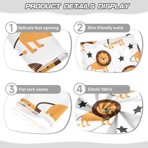 Cartoon Lions Girls Leggings,Workout Leggings for Girls Toddler Athletic Legging Size for 3-10T3