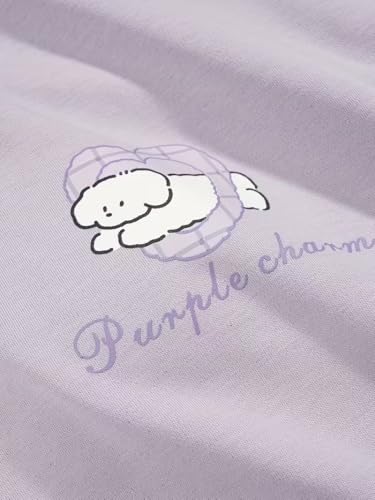 Image of SHIENZY Women Korean Style Night Suit | Round Neck Short Sleeve Cute Printed Cotton Pajama Set for Girls & Women | Soft Nightwear, Loungewear, Sleepwear for Women | Full Pyjama Set | Co-ord Set