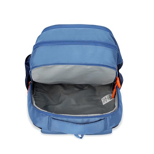 Image of American Tourister Alden Womens School Backpack | Large Capacity 27 L | 3 Compartments | Rain Cover | Navy