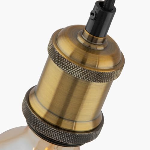 Image of Luxury Vintage Brushed E27 Holder Ceiling Pendant Hanging Lamp for Home, Bedroom, Living Room, Cafe & Restaurant,Dining, Kitchen and Etc (Set of 1) (with Bulb)
