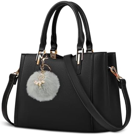 NUBILY PU Leather Purses for Women Top Handle Bag with Detachable...
