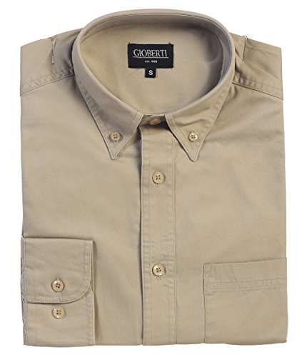 Gioberti Mens 100% Cotton Long Sleeve Casual Twill Oxford Shirt4
