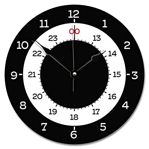 Aroggeld Military Time 12 Hour Format Wall Clock Large Wood 10 Inch Silent Non-Ticking Wooden Clocks Battery Operated Living Room Bedroom Kitchen Farmhouse Decor Christmas Birthday Gift, 10In #TOP15