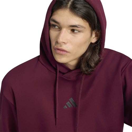 adidas Herren Essentials Feelcozy Fleece Hoodie Sweatshirt, Maroon/Black, XL – Ansicht 4