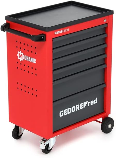 GEDORE red Werkstattwagen MECHANIC, Werkzeugwagen mit 6 Schubladen, Rollwagen aus Stahlblech ...