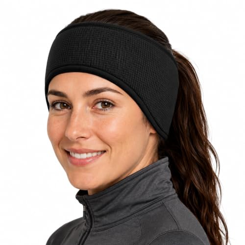 Sukeen Ear Warmer Headband for Women, Soft Warm Fleece Ear Warmers, Black