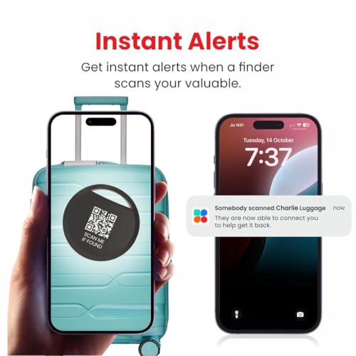 Image of Bluetooth SMART TAG Compatible with Apple Find My (iOS only), Tracker Tag with 2-Year Replaceable Battery, 75dB Alarm Volume, Finder & Locator for Keys, Wallet, Luggage and More