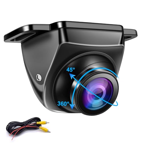 OBEST Camara Marcha Atrás Coche 1080P, AHD Cámara Visión Trasera/Lateral Visión Nocturna, Camara Aparcamiento Coche Metal Rotar 360° Gran Angular 170°, para SUV Furgoneta Camion Universal 12-24V