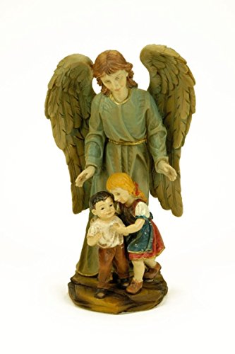 CAPRILO Figura Decorativa Religiosa Ángel de la Guarda.12 Ø x 22 cm.