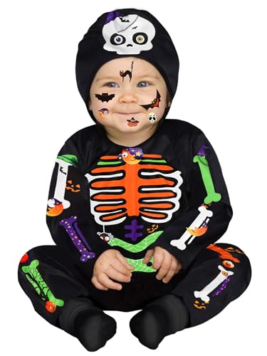 Ikali - Disfraz De Esqueleto De Halloween Para Niños, Diseño De Calavera, Disfraz Para Niñas Y Niños De 2 Años Ikali - Disfraz De Esqueleto De Halloween Para Niños, Diseño De Calavera, Disfraz Para Niñas Y Niños De 2 Años