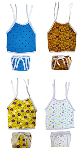 Image of TANGY Hosiery Newborn Baby Boy's and Baby Girls Jhabla Clothing Top Set(Pack of 4)