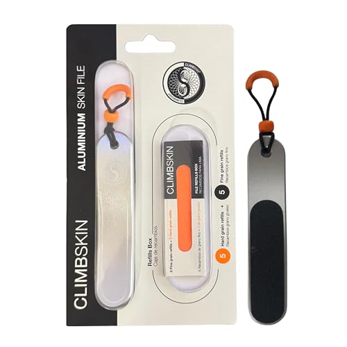 Climbskin Aluminium Skinfile - Precision Callus File for Hands and Fingers - Includes 10 Adhesive Refill Pads - Ideal for Climbing Weightlifting and Gymnastics