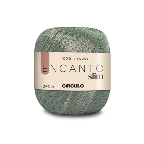 Image of CIRCULO Encanto Slim Yarn 100% Viscose - Luxury & Shine - Sport Weight Yarn - 262 yds, 3.52 oz - Color 5745 - Eucaliptus