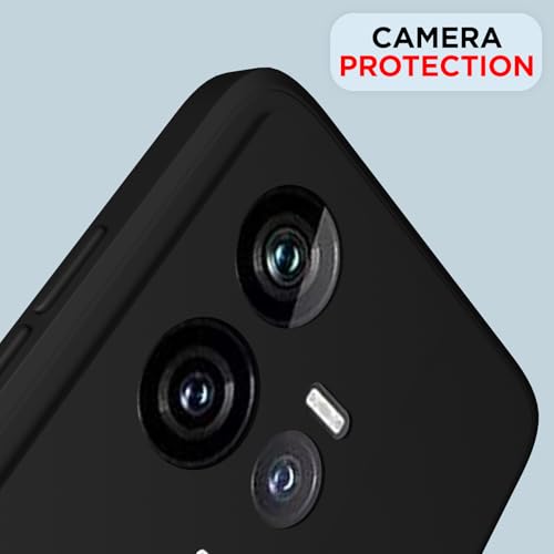 Image of Outlouders Back Cover for iQOO 11 5G | Camera Protection | Durable Soft Matte Silicone Bumper Case (Black)