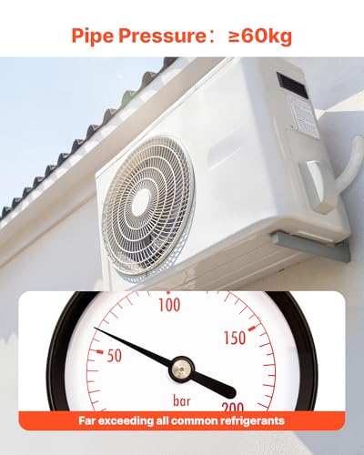 Image of VEVOR 50ft Mini Split Line Set, 1 /4 inch & 1 /2 inch OD AC Copper Tubing Pipe, 3 /8 White PE Thickened Insulated Coil with Flared Nuts, Strapping Tapes, for Mini Split Air Conditioner HVAC or Heat Pump System