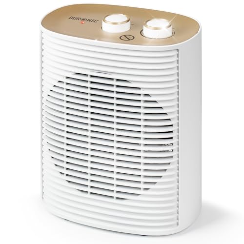 Duronic HV32 WE Heizlüfter, 2000 Watt Elektroheizung für Steckdose, kleine Mini Heizung als Fußwärmer, Elektroheizkörper mit 2 Stufen, Kaltfunktion