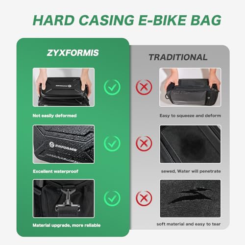 Zyxformis FBA-ZY26-A Bike Handlebar Bag With Touch Screen Phone Holder, 6L Large Water Resistant Bike Basket Front Bag With Handlebar Adapter, Reflective Bike Storage Pouch With Shoulder Strap thumb #1