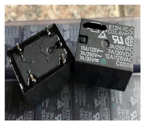 Relé de 5 pines de conmutación electromecánica serie 812H-1C-C para circuitos impresos pack de 2