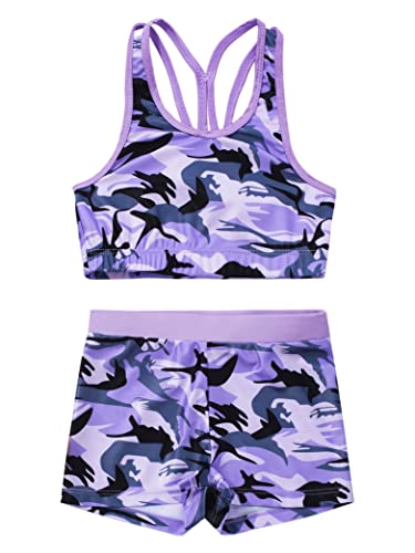 Hedmy Kids Girls 2-Piece Tankini Swimsuit Set Cute Print Swimwear Sport Dance Outfits UPF50+ UV Sun Protection3