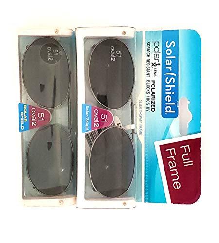 2 Pair Solar Shield Clip On Sunglasses 51 oval 22