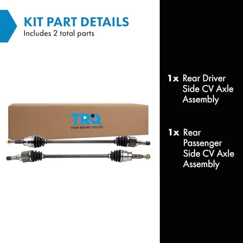 Image of TRQ Rear Driver and Passenger Side CV Axle Assembly Set 2 Piece Compatible with 2011-2019 Ford Explorer AWD 2014-2019 Police Interceptor Utility 2013 Police Interceptor Utility AWD