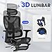 FLEXISPOT ErgoX Premium Ergonomic Office Chair with Footrest- Adjustable 3D Armrests, Dynamic Lumbar Support, Recline & Tilt Function, Mesh Seat, for Home & Office Use,Black