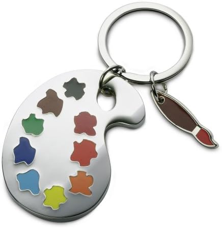 For Artist and Painters Enamelled Metal Key with Charms in Gift Box By Fine European Stuff