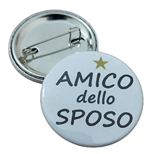 magicostore 15 Spille Sposo da 38mm Spilla 1 pz Lo Sposo 14 pz Amico dello Sposo Festa Addio al Celibato Matrimonio Nozze