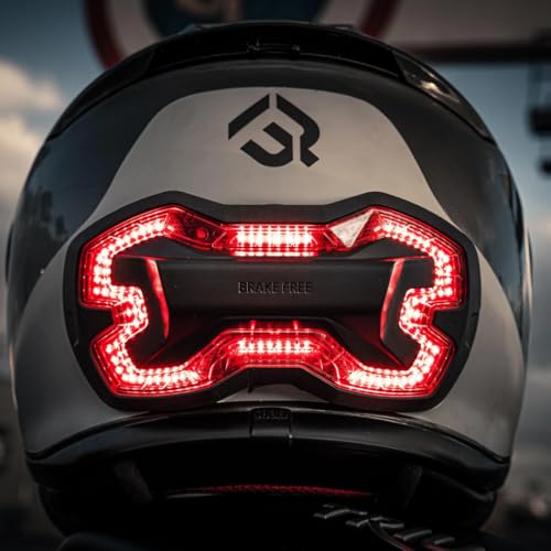 Image of Brake Free Helmet Light - Smart Wireless Motorcycle Lights- Weatherproof LED Motorcycle Helmet Light - Lightweight & Aerodynamic Design - Smart Brake Detection - Single Button Operation - Black