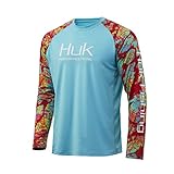 Huk Men's Double Header Long Sleeve | Sun Protecting Fishing Shirt, Kryptek Obskura Loki, Medium