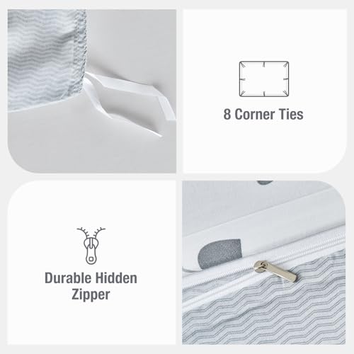 Image of Lekesky Reversible Duvet Cover Queen Size, White Grey Tree Branch Pattern Comforter Cover Queen 3pc Super Soft Microfiber Breathable Botanical Bedding Sets with Zipper Ties