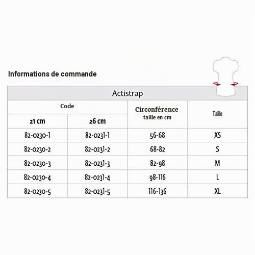 DONJOY - DONJOY - Modèle Actistrap ™ - Corset élastique avec doubles tirants pour compression Lombaire forte - M, 21 cm