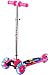 1281F Mini Children Scooters 3 Wheels Micro Kick Scooter pink with Flashing Wheel for kids