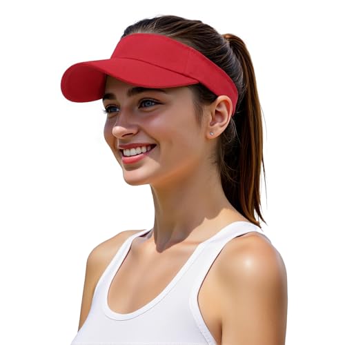 Image of Structured Brim Quick-Dry Sun Visor Hat,Lightweight Sun Protection Sports Visor for Running Golf Tennis Women